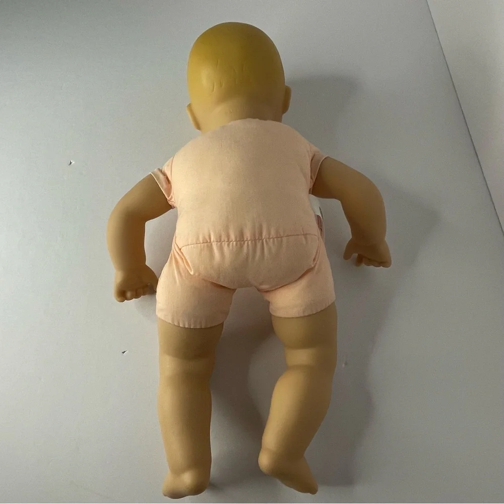 American Girl Bitty Baby Doll Sleepy Blue Eyes Blonde Bald Head With Outfit 15” - Picture 10 of 16